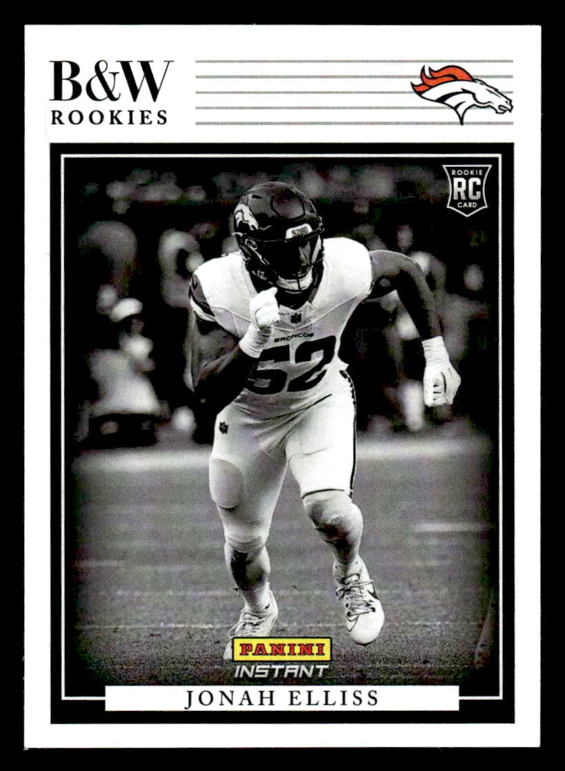 2024 Panini Instant NFL Black & White Rookies #BWR-36 Jonah Elliss