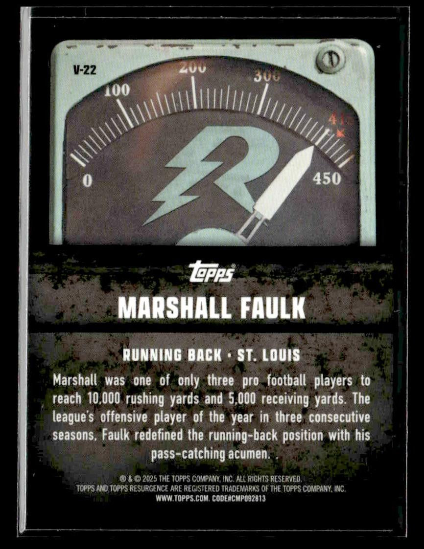 2024 Topps Resurgence #V-22 Marshall Faulk Voltaic