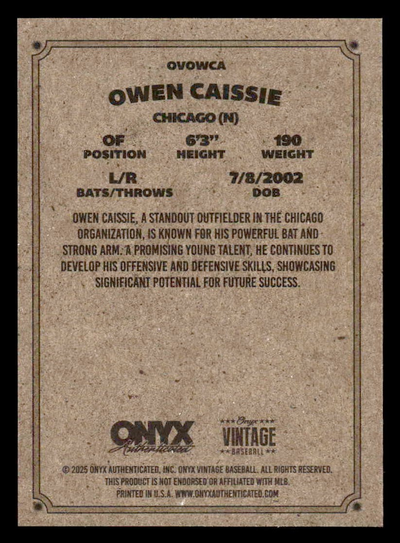 2025 Onyx Vintage #OVOWCA Owen Caissie