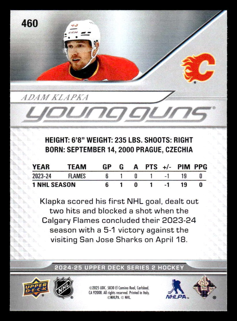 2024-25 Upper Deck #460 Adam Klapka