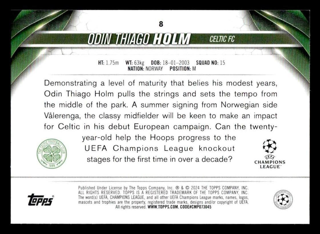 2023-24 Topps Jade Edition UEFA Club Competitions #8 Odin Thiago Holm
