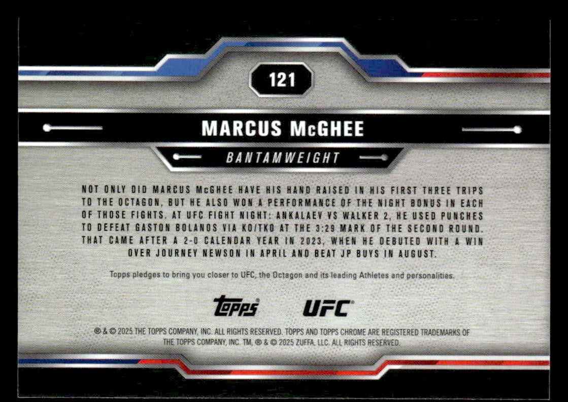 2025 Topps Chrome UFC #121 Marcus McGhee