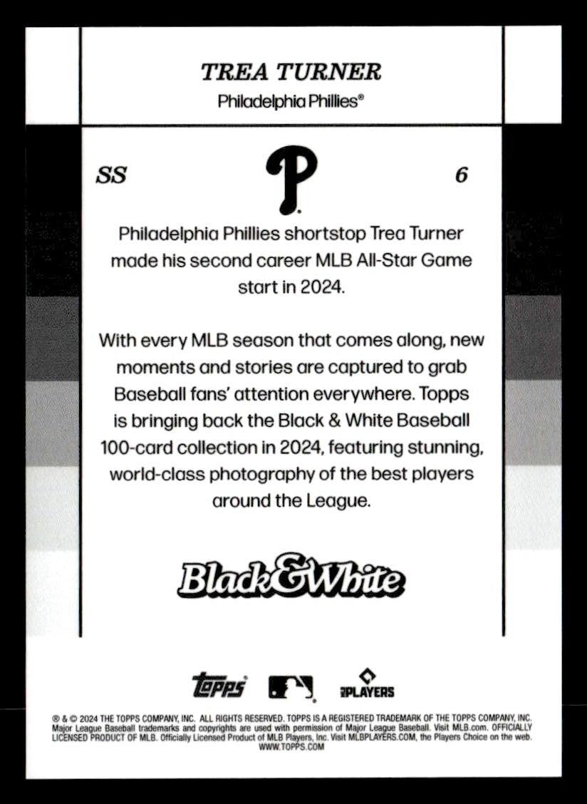 2024 Topps Black & White #6 Trea Turner