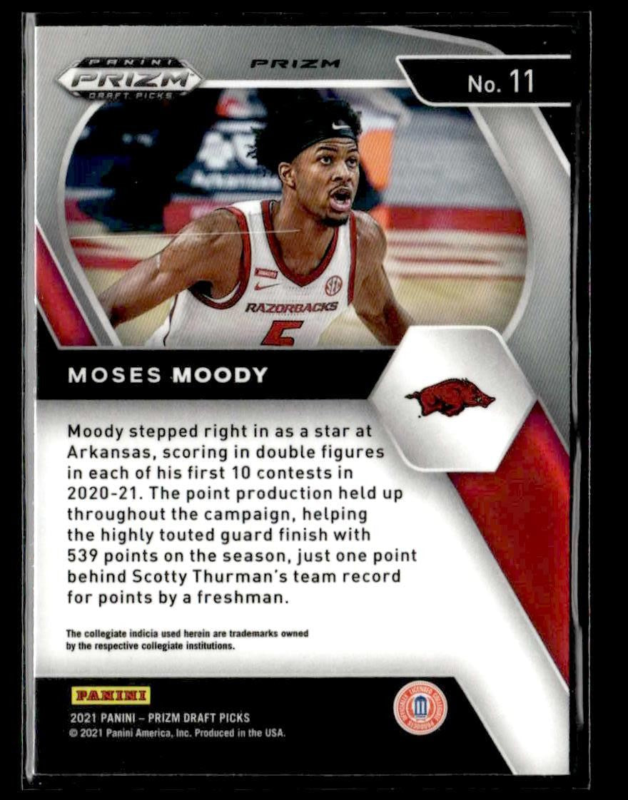 2021 Panini Prizm Draft Picks #11 Moses Moody Silver