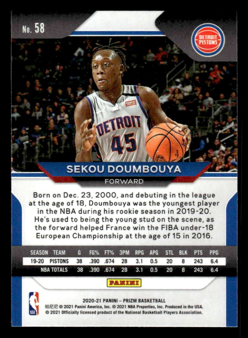 2020-21 Panini Prizm #58 Sekou Doumbouya