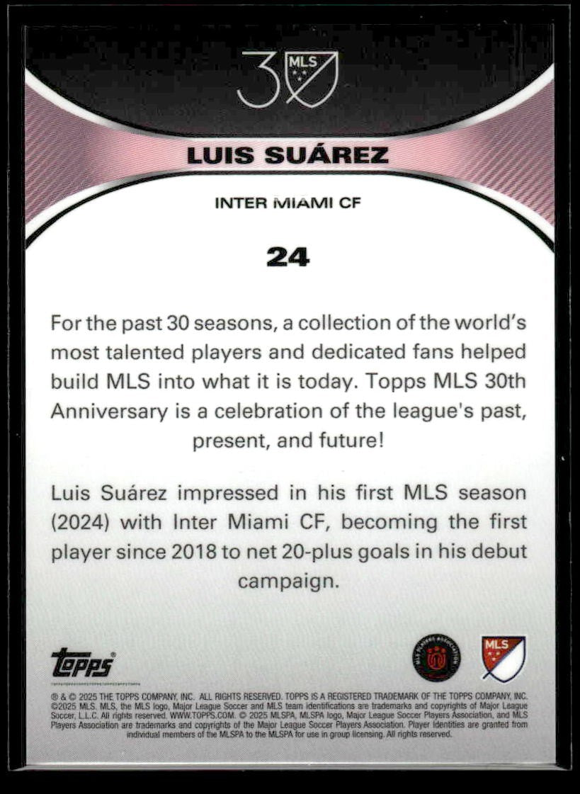 2025 Topps MLS 30th Anniversary Collection #24 Luis Suárez Gold Foil #/50