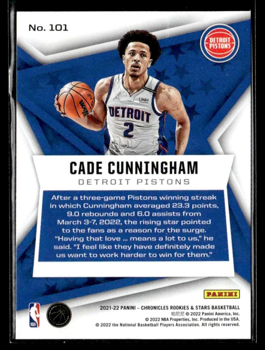 2021-22 Panini Chronicles #101 Cade Cunningham
