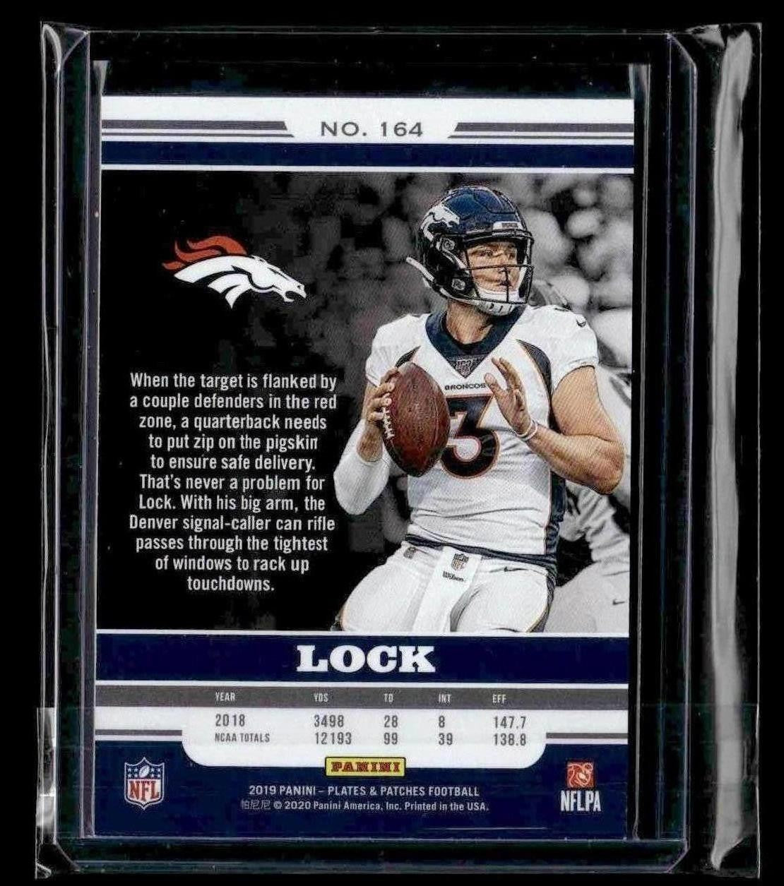 2019 Panini Plates & Patches #164 Drew Lock Purple #/35