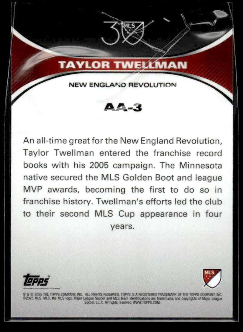 2025 Topps MLS 30th Anniv #AA-3 Taylor Twellman Anniv Accolades Silver #/75