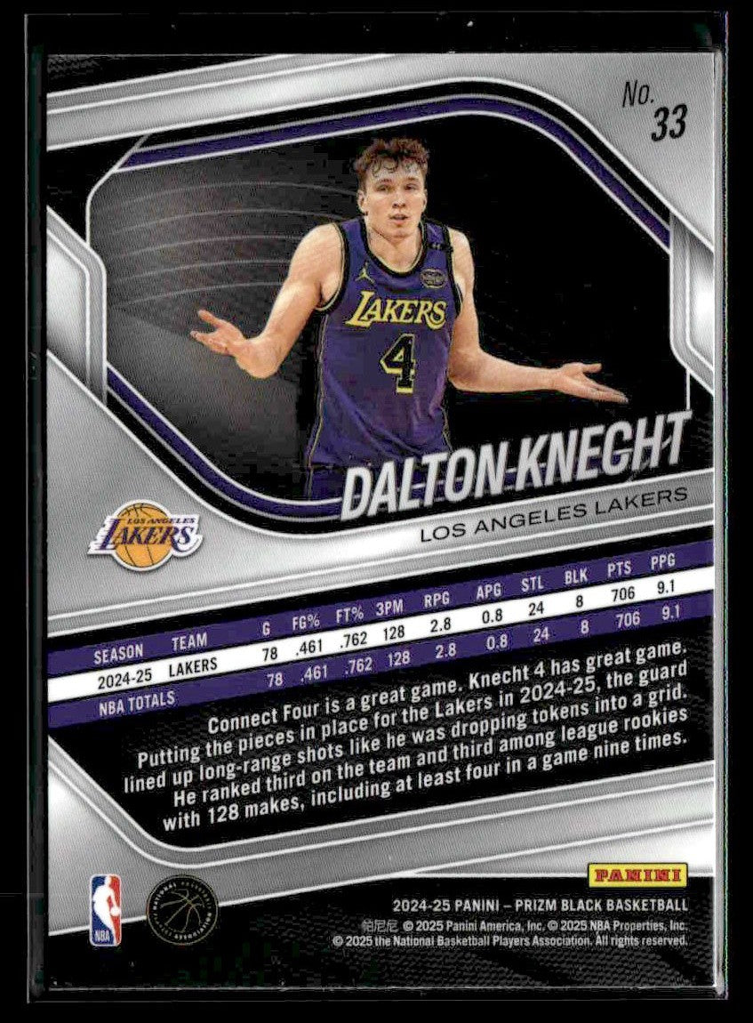 2024-25 Panini Prizm Black #33 Dalton Knecht