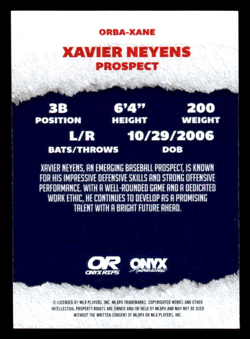 2025 Onyx Rips #ORBA-XANE Xavier Neyens