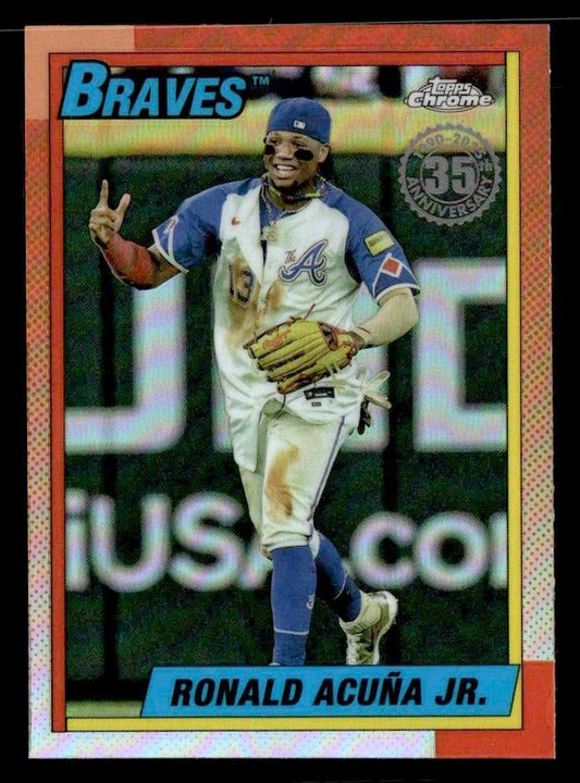 2025 Topps Chrome #90CB-2 Ronald Acuna 1990 Topps Baseball 35th Anniversary