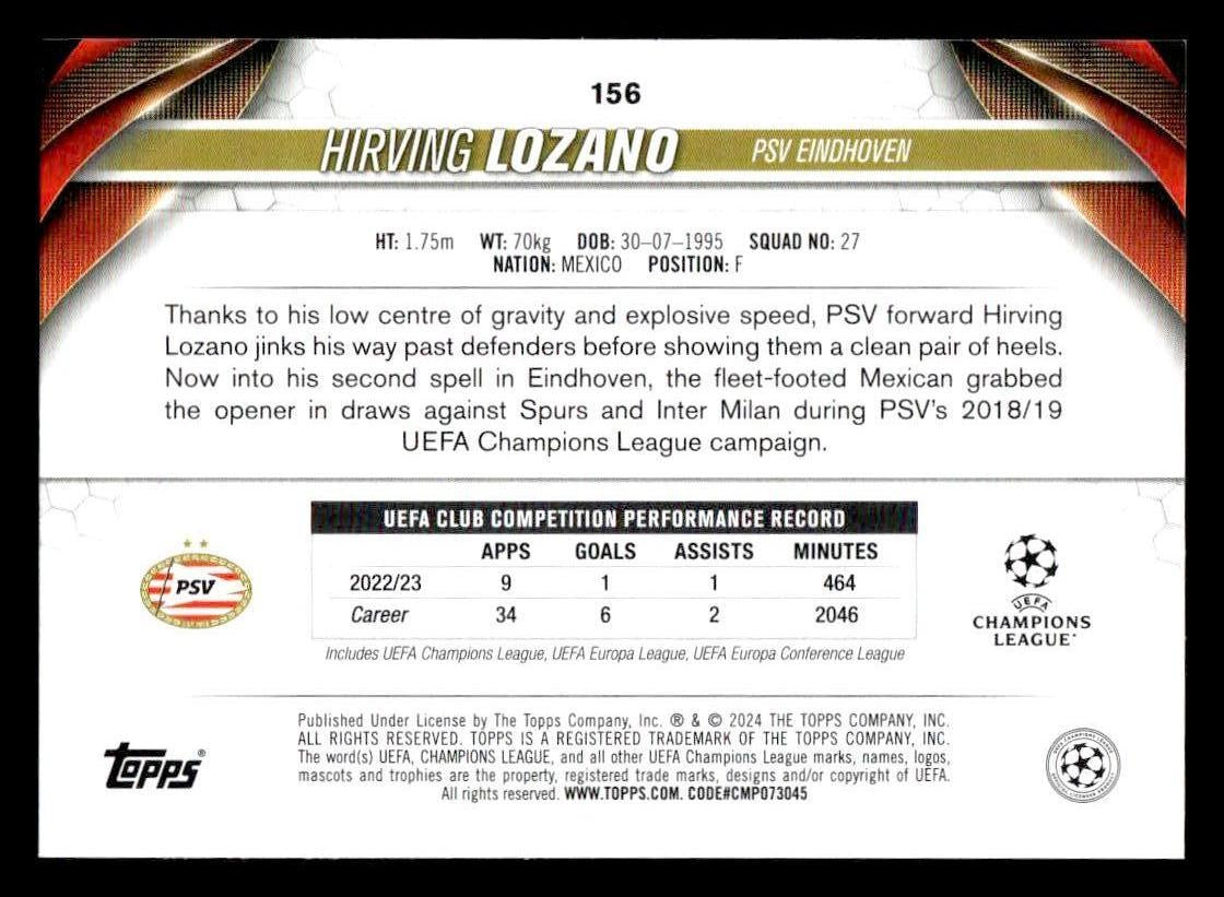 2023-24 Topps Jade Edition UEFA Club Competitions #156 Hirving Lozano