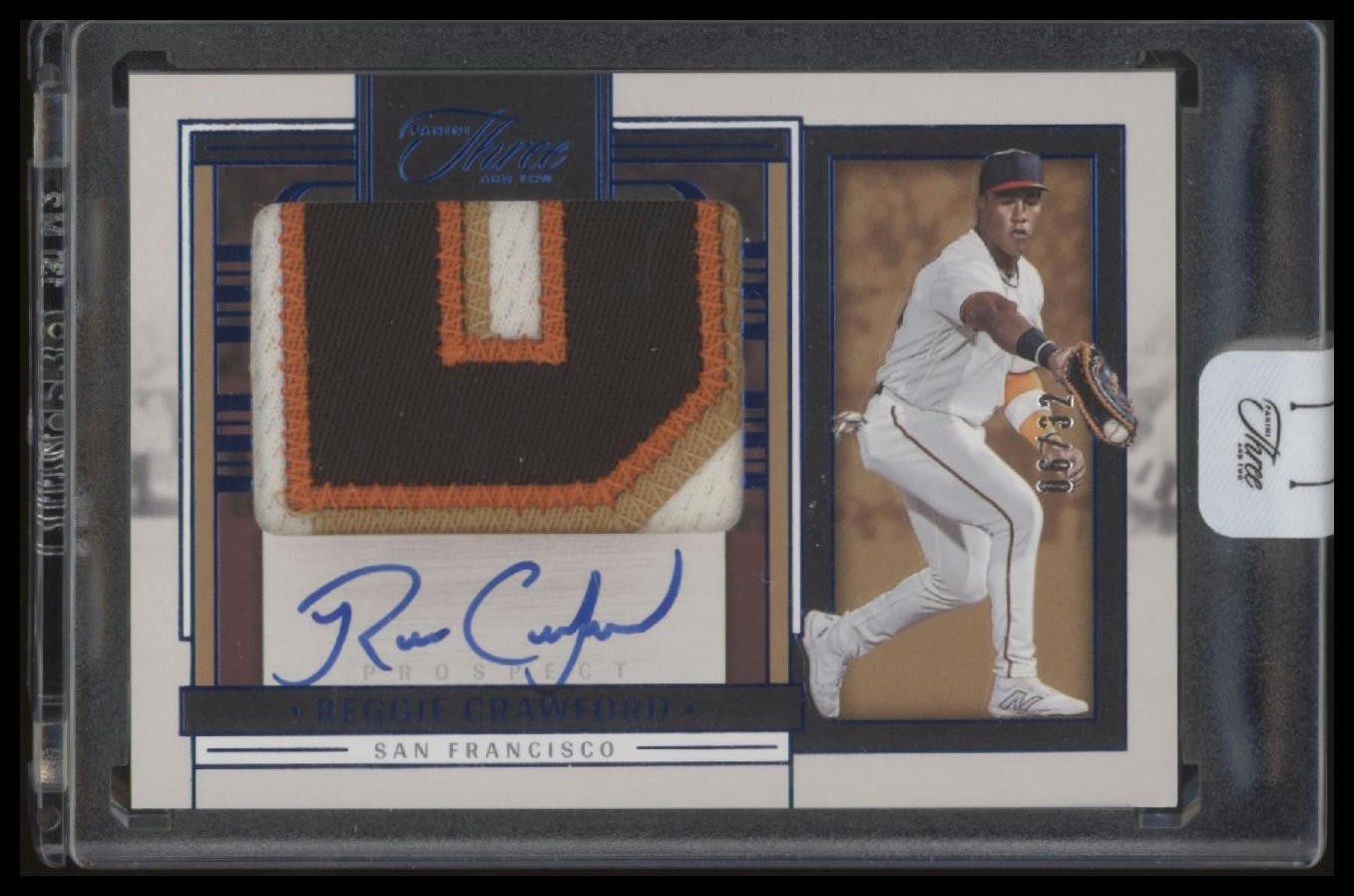 2024 Three and Two #PJA-RC Reggie Crawford Pros Jerseys Autos Full Count #/32