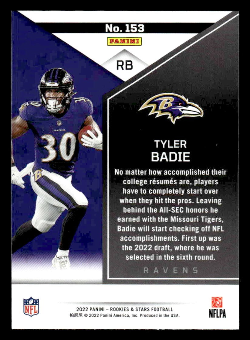 2022 Panini Rookies & Stars #153 Tyler Badie