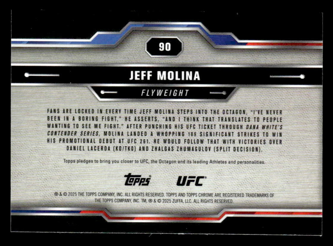 2025 Topps Chrome UFC #90 Jeff Molina X-Fractor