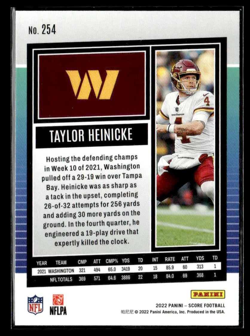 2022 Score #254 Taylor Heinicke Purple