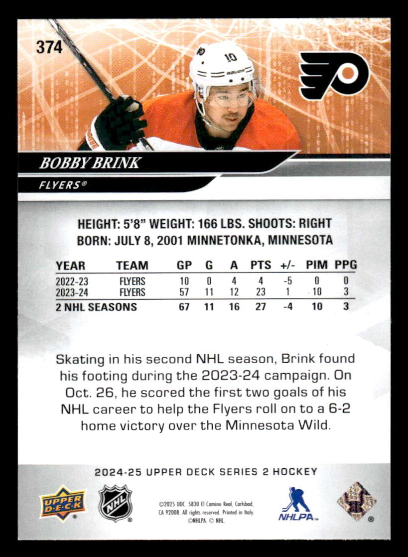 2024-25 Upper Deck #374 Bobby Brink