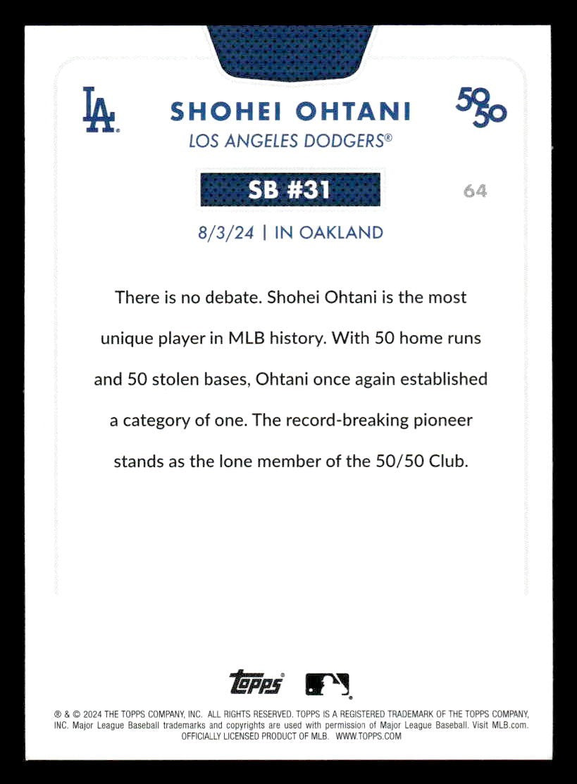 2024 Topps 50/50: Shohei Ohtani #64 Shohei Ohtani