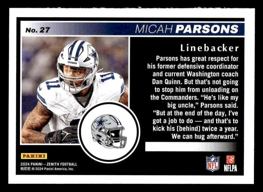 2024 Panini Zenith #27 Micah Parsons Retail