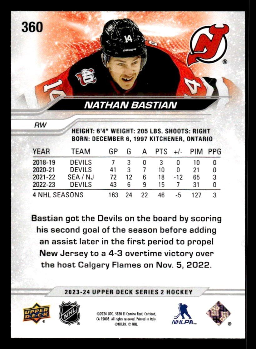 2023-24 Upper Deck #360 Nathan Bastian