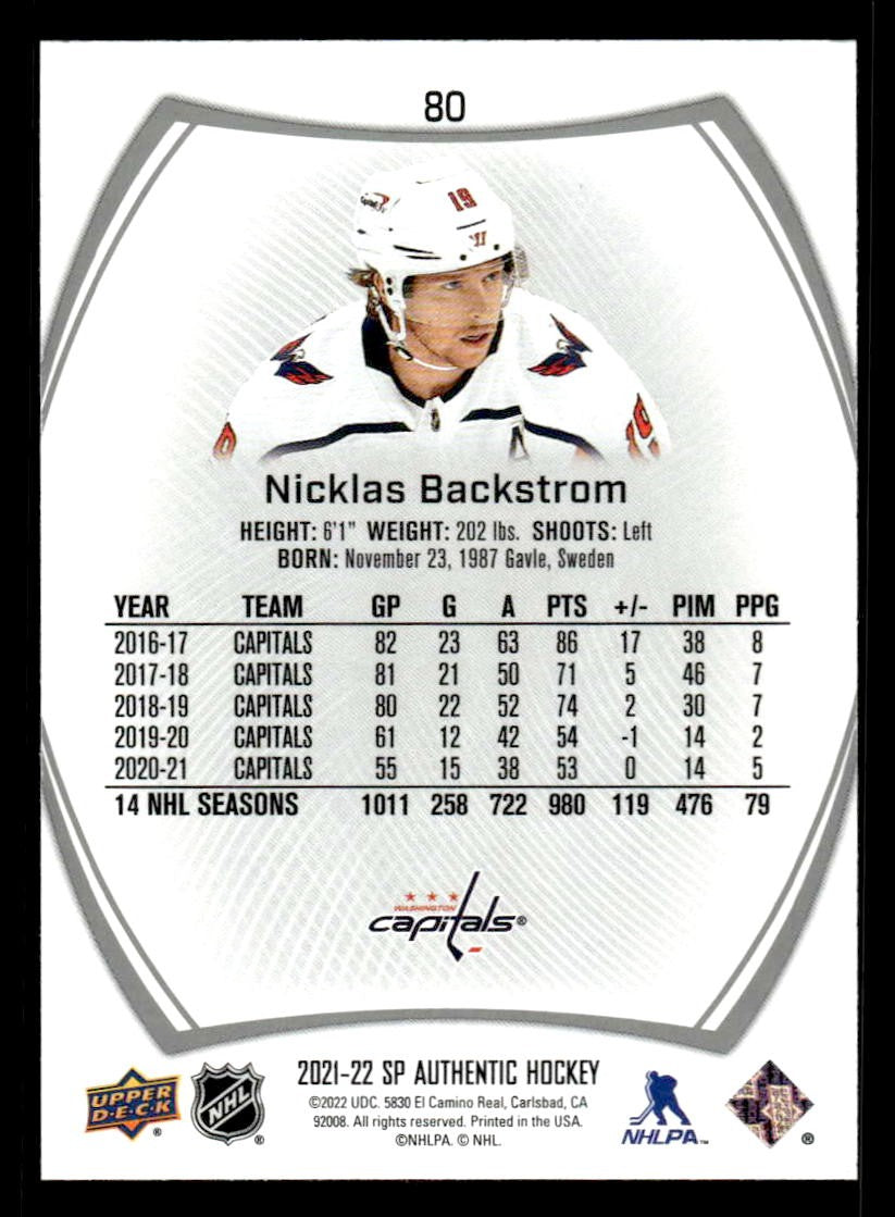 2021-22 SP #80 Nicklas Backstrom