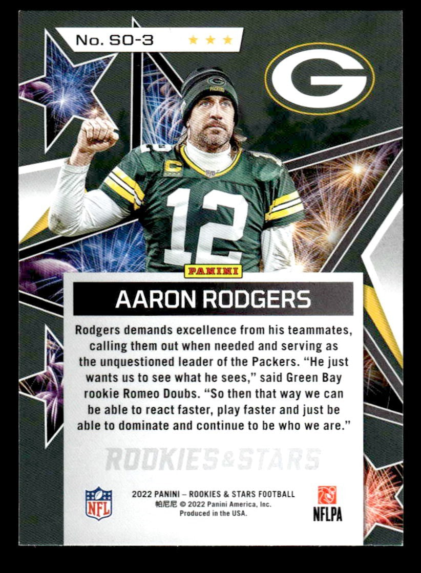 2022 Panini Rookies & Stars #SO-3 Aaron Rodgers Standing Ovation
