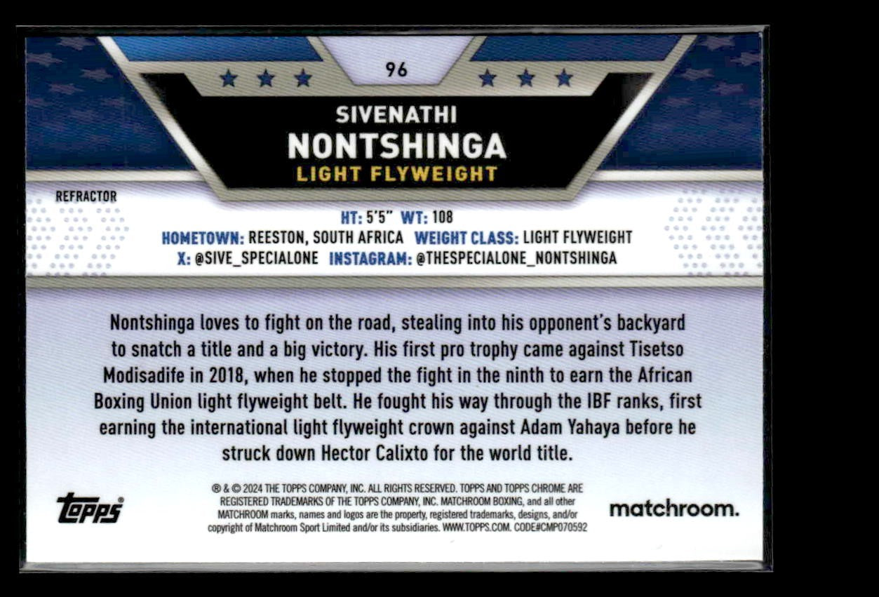 2024 Topps Chrome #96 Sivenathi Nontshinga Refractor
