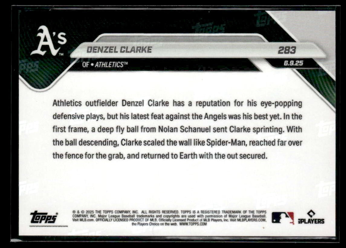 2025 Topps Now #283 Denzel Clarke Gravity Defying HR Robbery