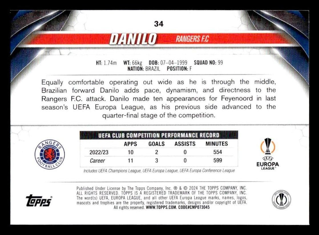 2023-24 Topps Jade Edition UEFA Club Competitions #34 Danilo
