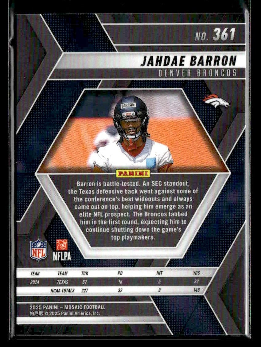 2025 Panini Mosaic #361 Jahdae Barron