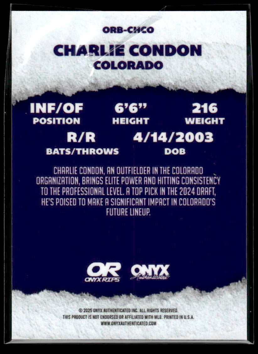2025 Onyx Rips #ORB-CHCO Charlie Condon Refractor