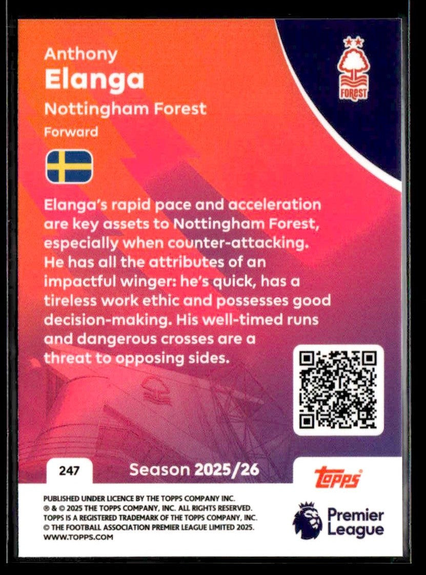 2025-26 Topps Premier League #247 Anthony Elanga