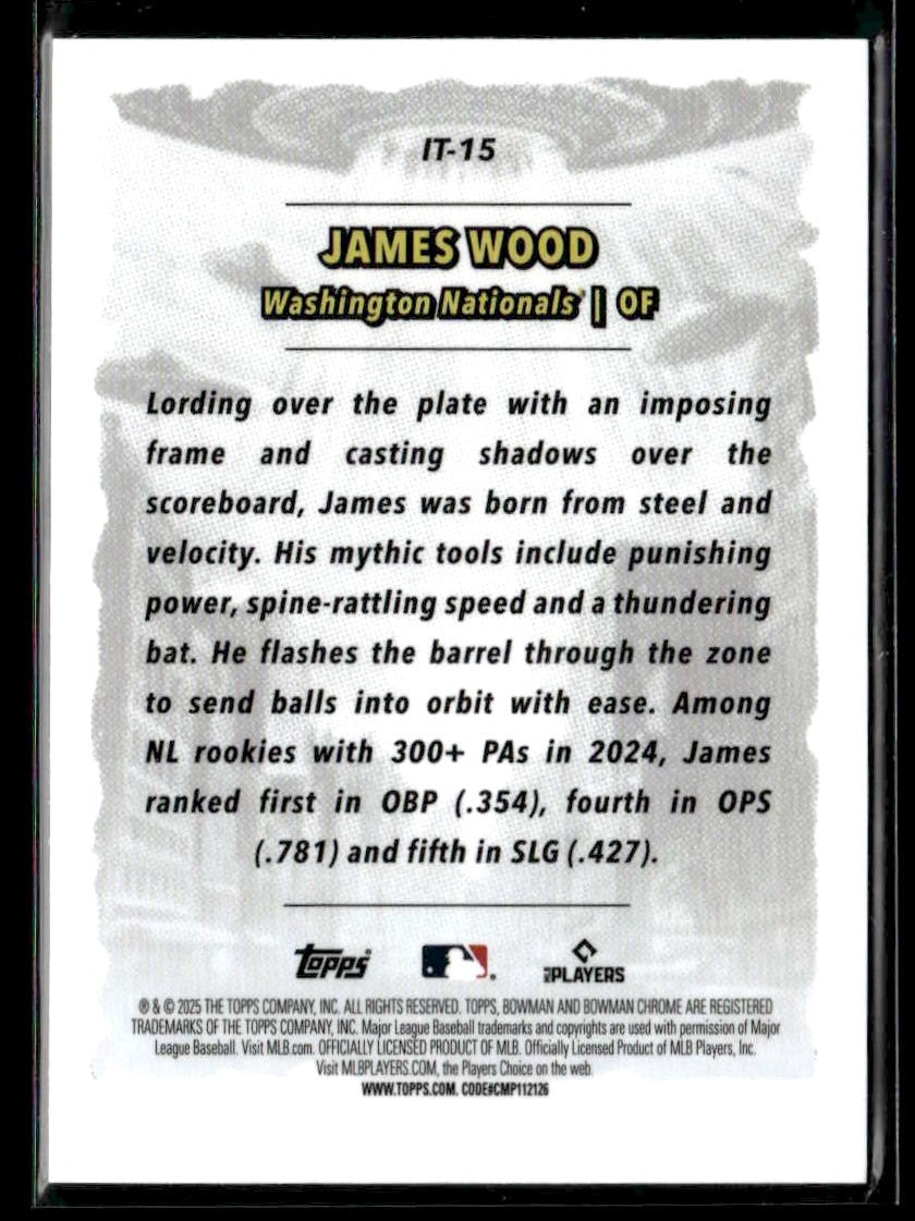 2025 Bowman Chrome #IT-15 James Wood It Came To The League