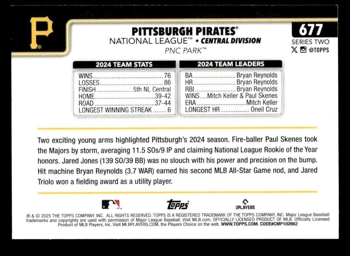 2025 Topps #677 Pittsburgh Pirates