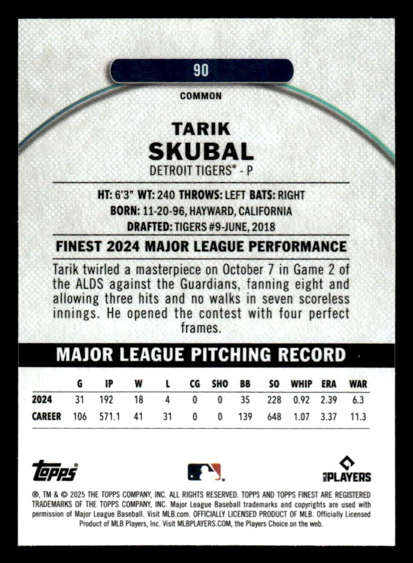 2025 Finest #90 Tarik Skubal