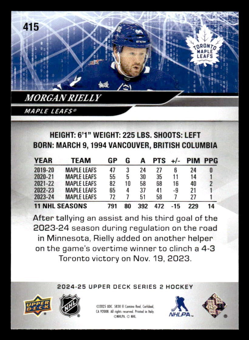 2024-25 Upper Deck #415 Morgan Rielly