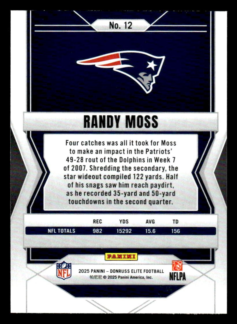 2025 Donruss Elite #12 Randy Moss