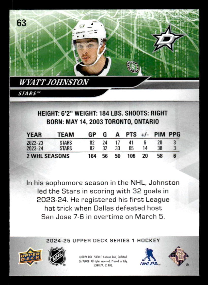2024-25 Upper Deck #63 Wyatt Johnston
