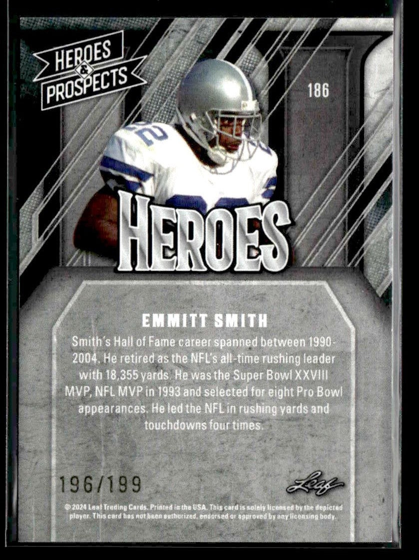 2024 Leaf Heroes & Prospects #186 Emmitt Smith Silver #/199