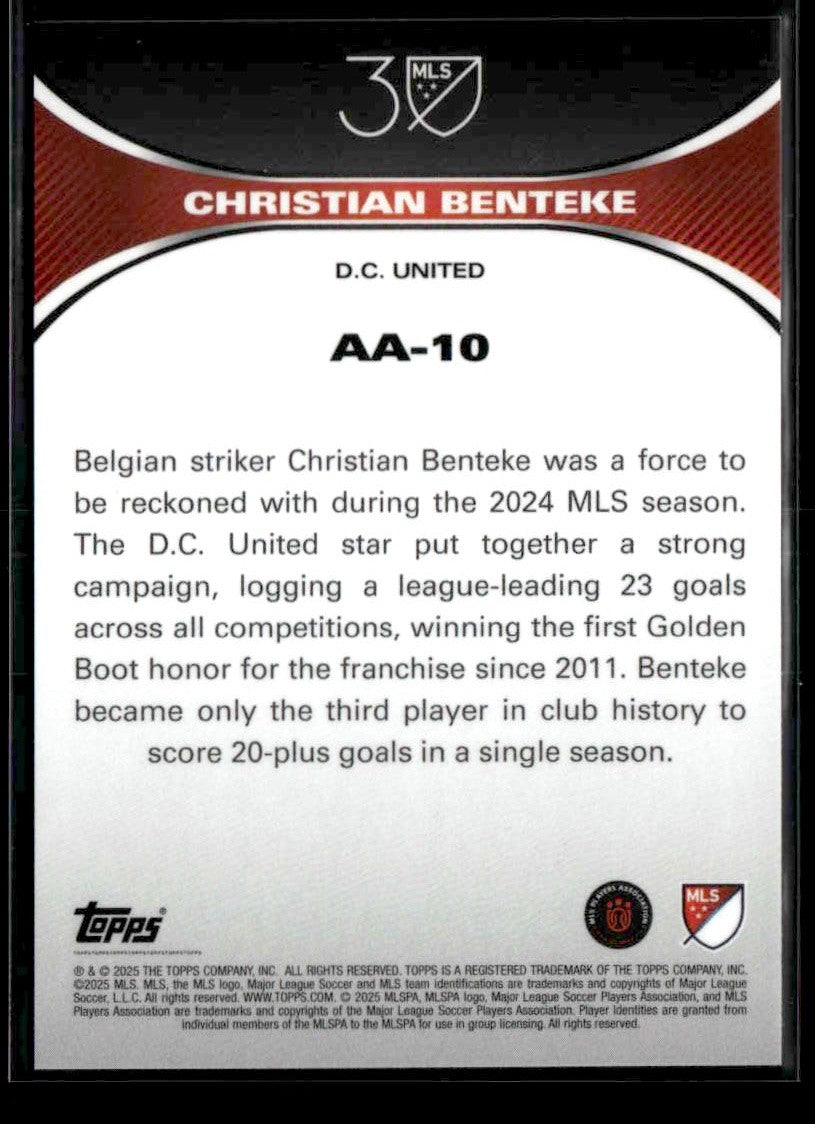 2025 Topps MLS 30th Anniv Collection #AA-10 Christian Benteke Anniv Accolades