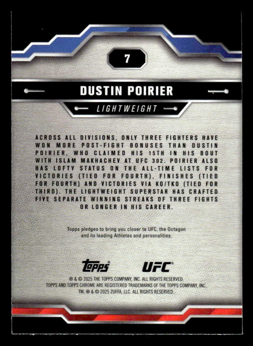 2025 Topps Chrome UFC #7 Dustin Poirier