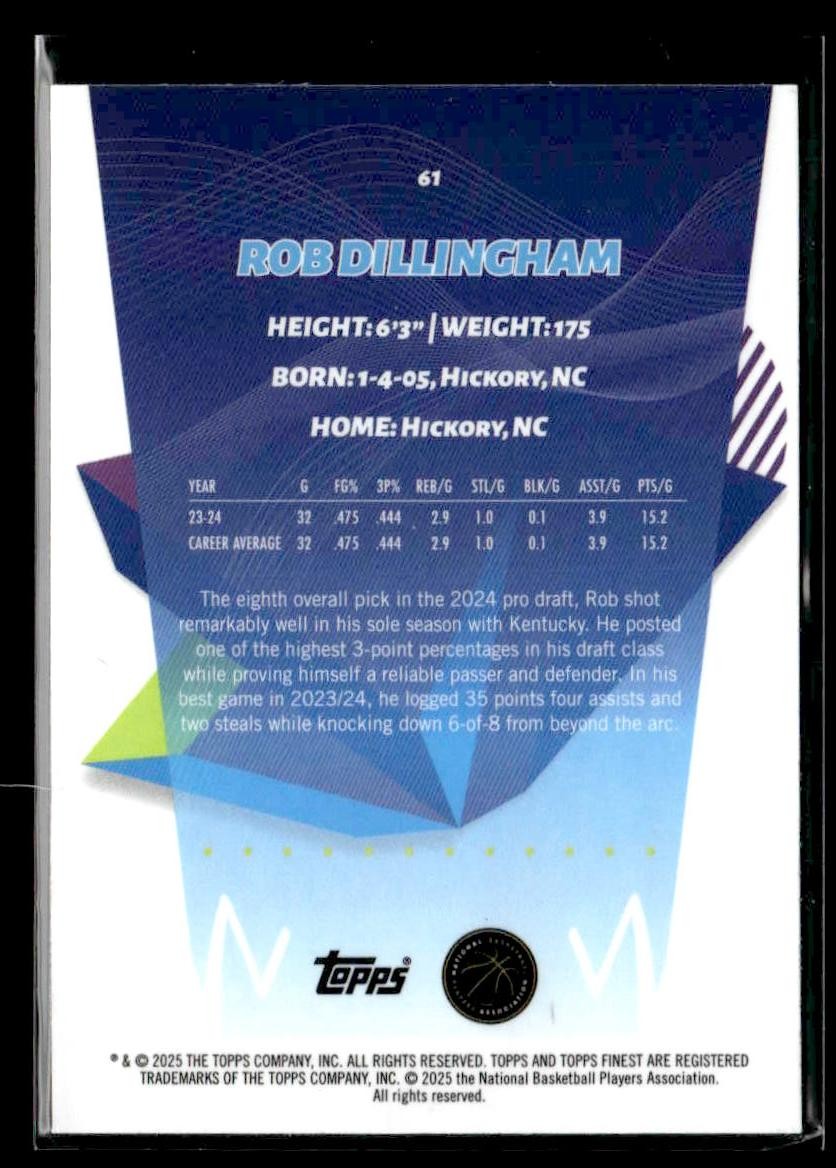 2024-25 Topps Finest #61 Rob Dillingham