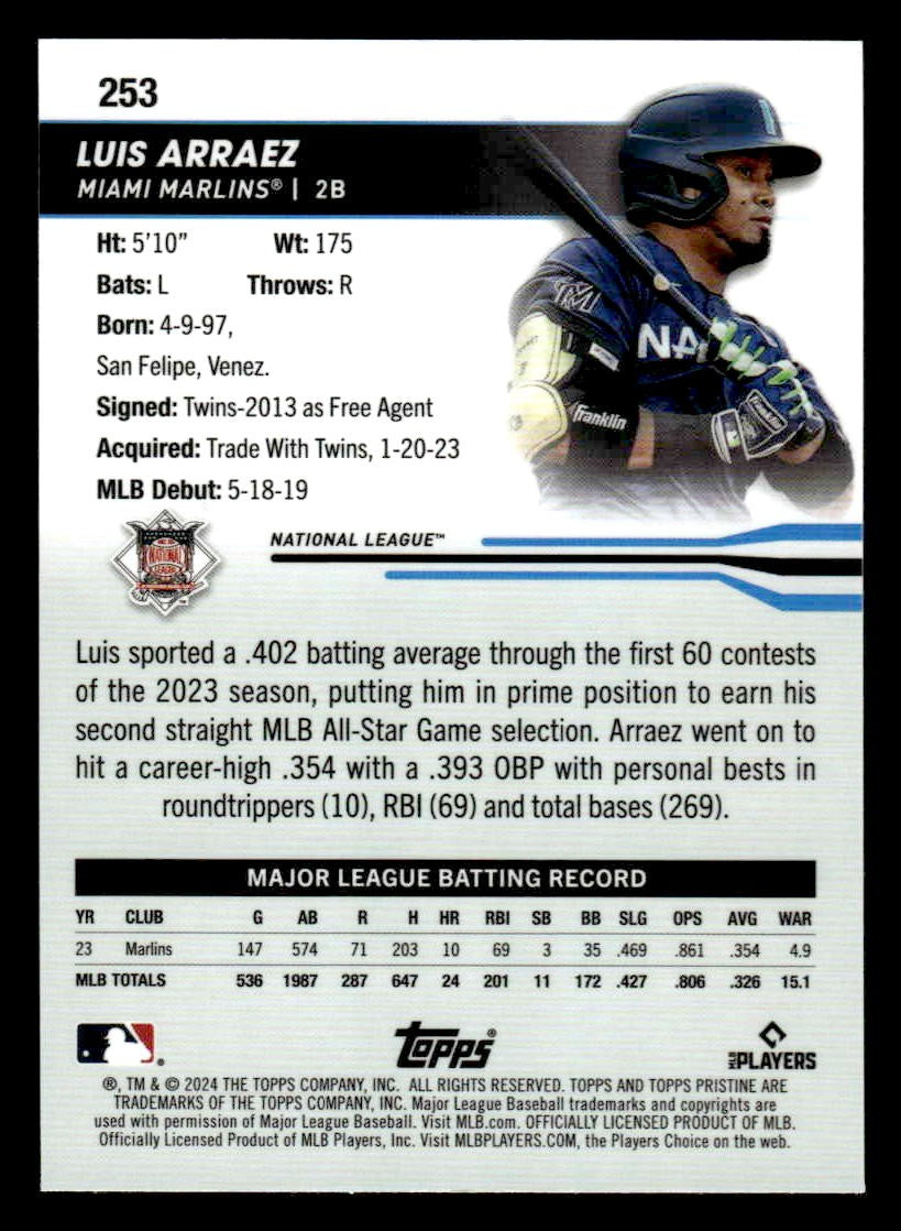 2024 Topps Pristine #253 Luis Arraez All-Star Game