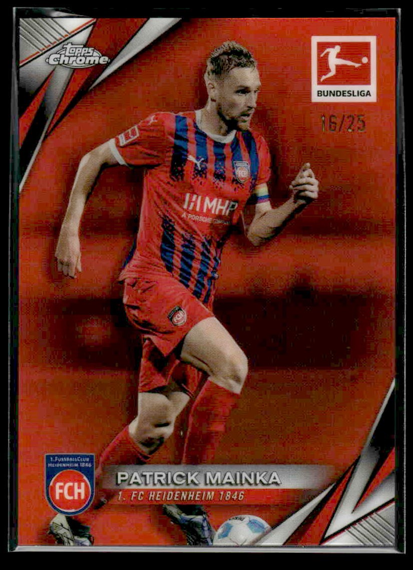 2025 Topps Chrome Bundesliga #41 Patrick Mainka Orange Refractor #/25