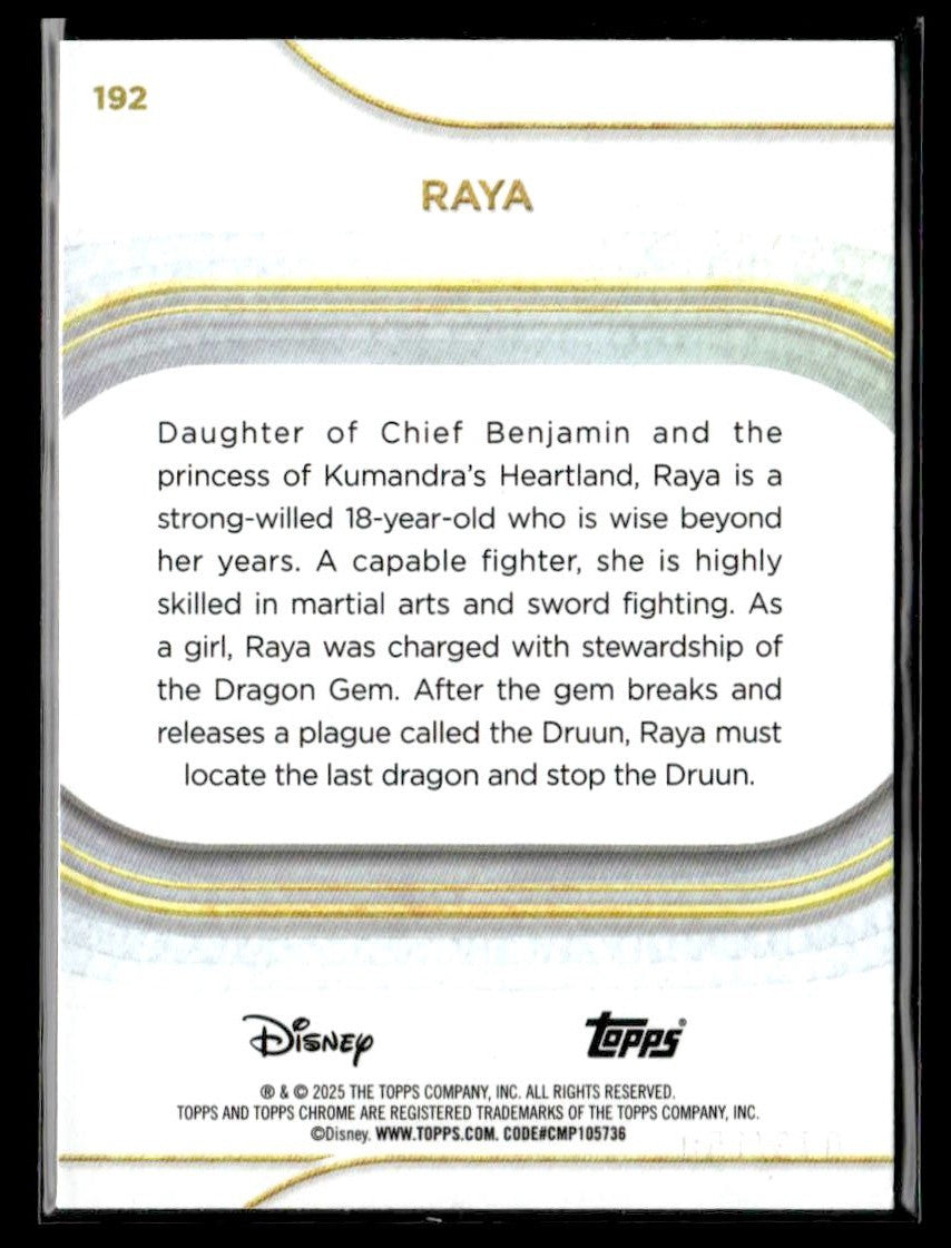 2025 Topps Chrome Disney #192 Raya Blue #054/150