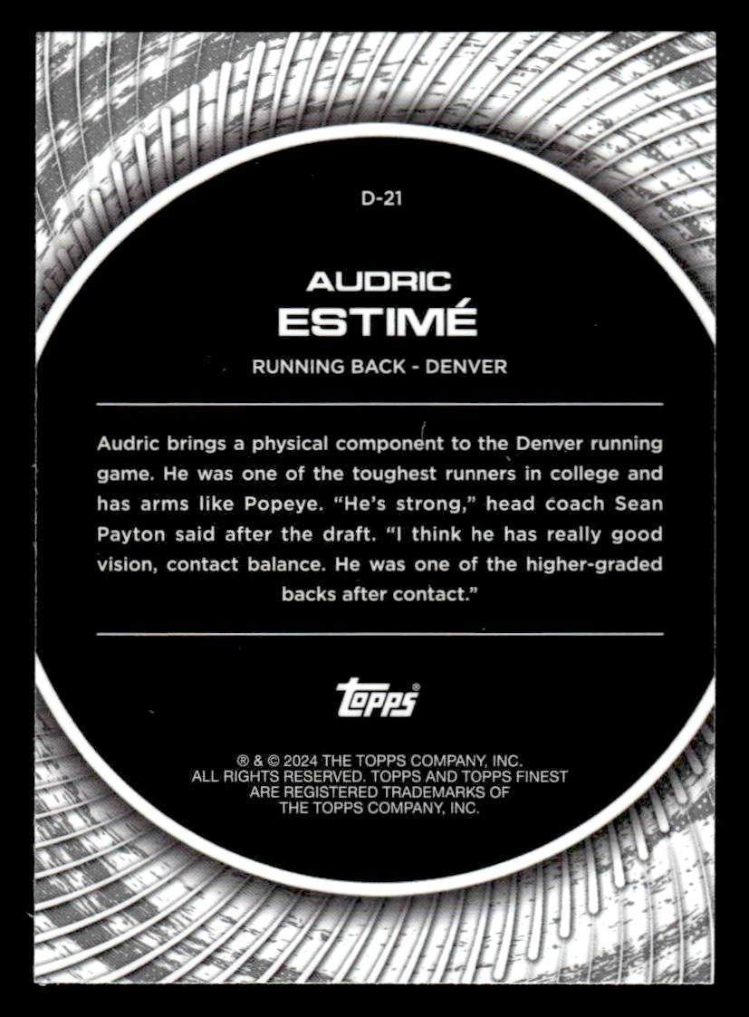 2024 Finest #D-21 Audric Estimé Debut