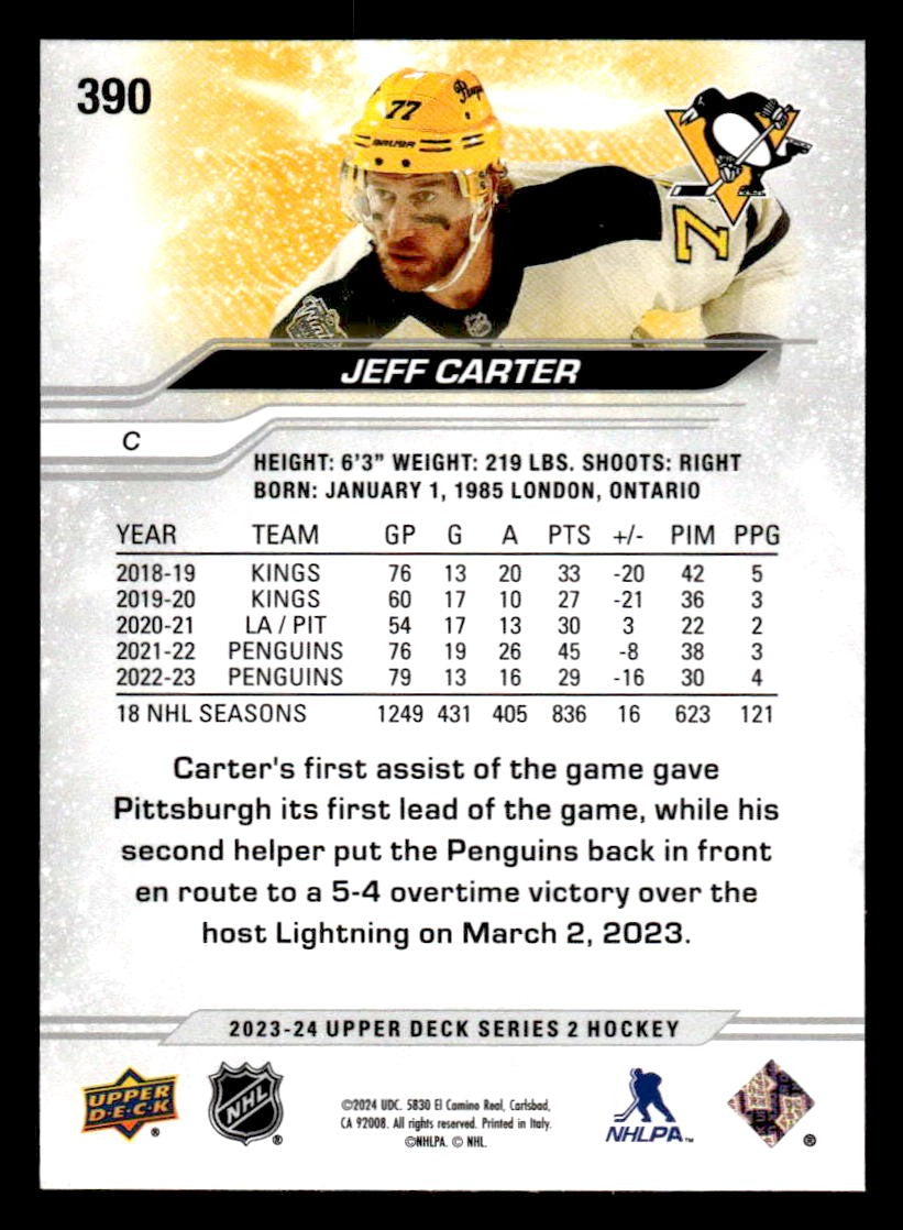 2023-24 Upper Deck #390 Jeff Carter