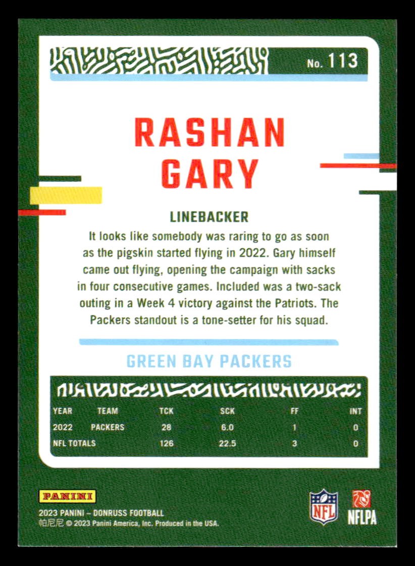 2023 Donruss #113 Rashan Gary