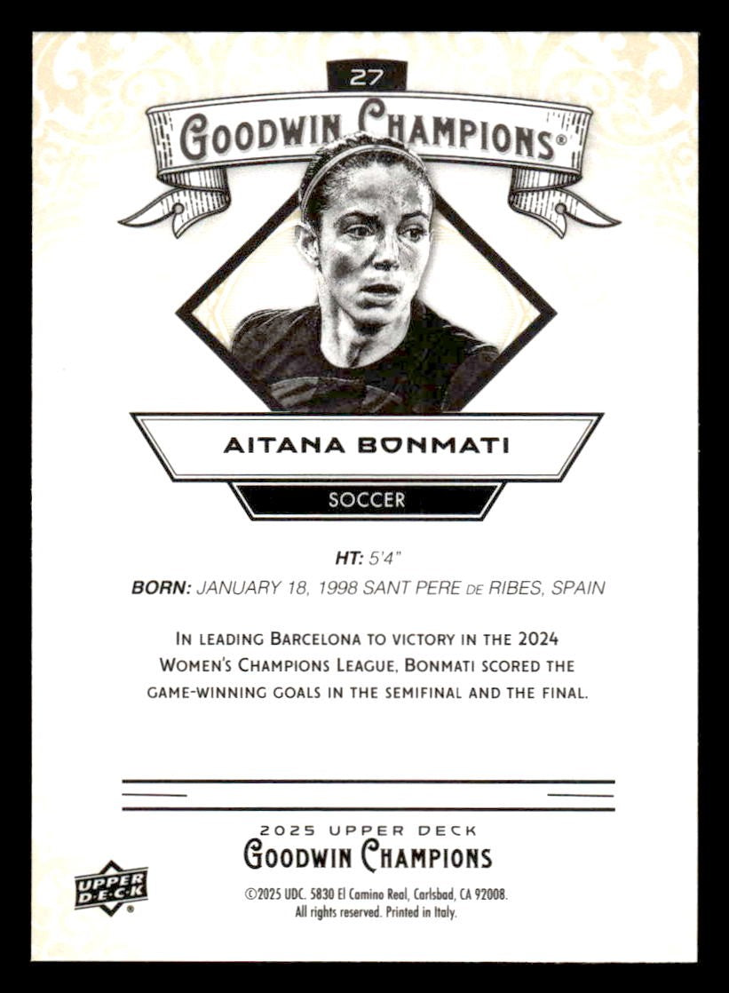2025 Upper Deck Goodwin Champions #27 Aitana Bonmati